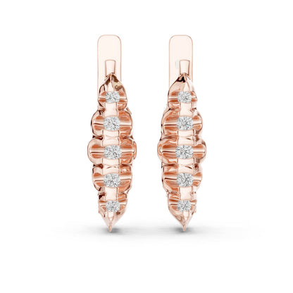 Round Huggie Lab Grown Diamond Earrings