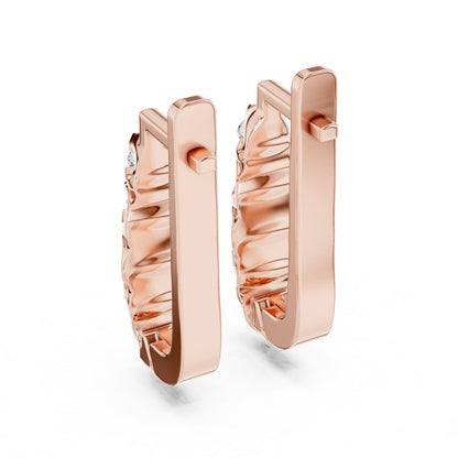 Round Huggie Lab Grown Diamond Earrings
