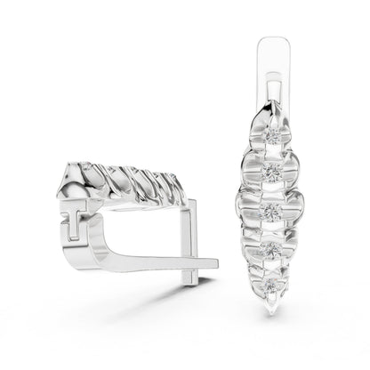 Round Huggie Lab Grown Diamond Earrings