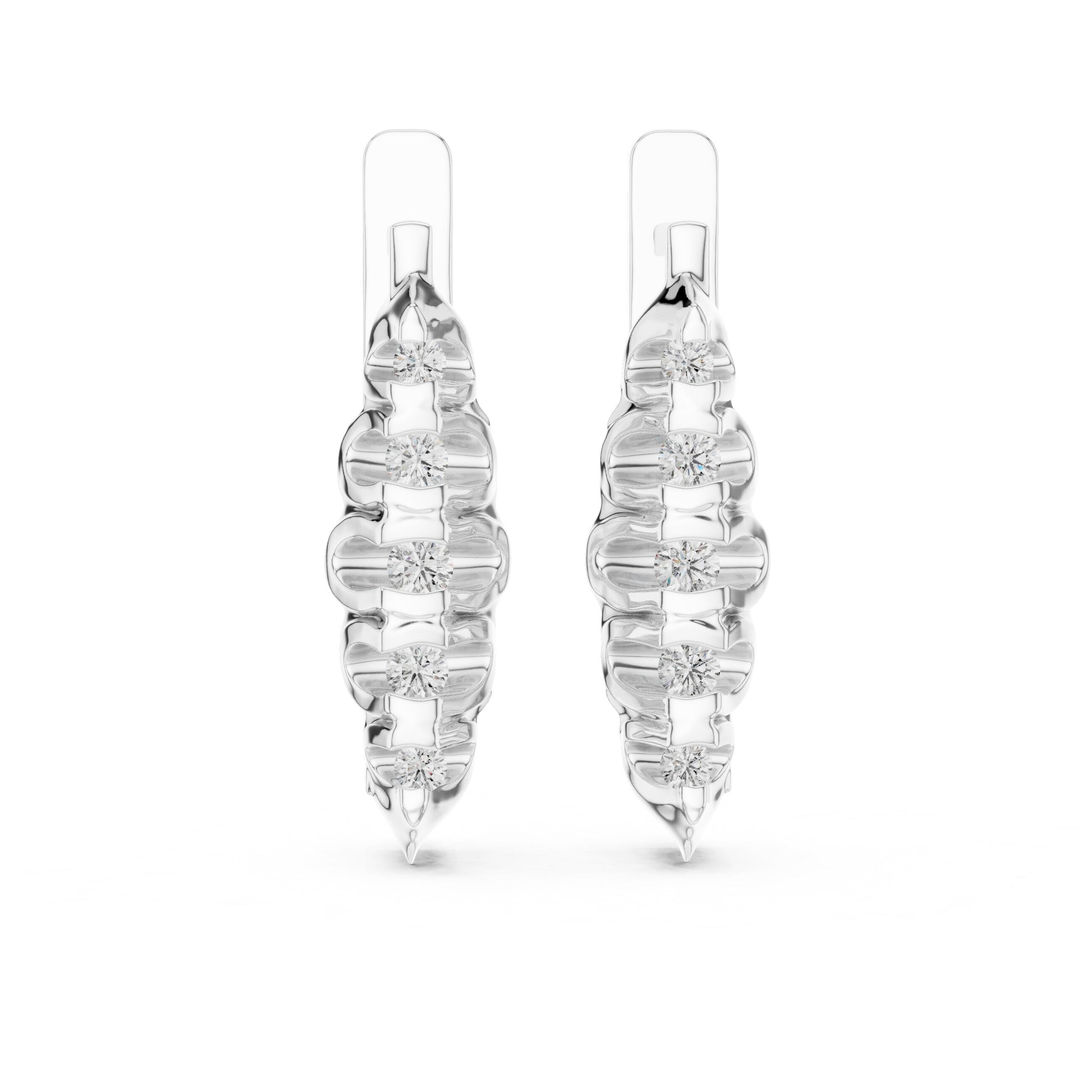 Round Huggie Lab Grown Diamond Earrings