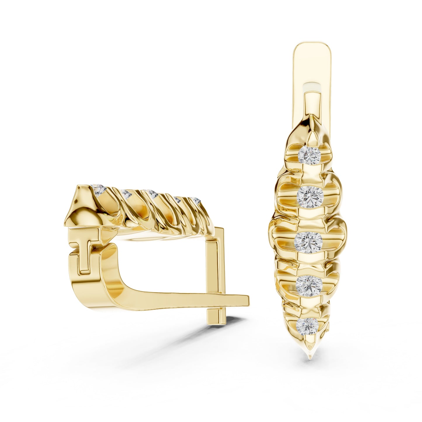 Round Huggie Lab Grown Diamond Earrings