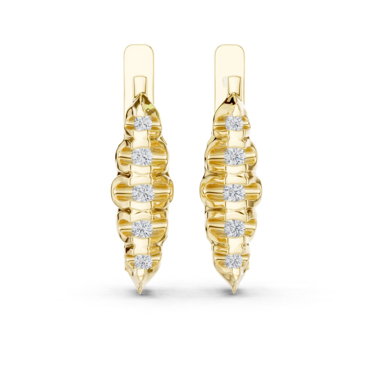 Round Huggie Lab Grown Diamond Earrings