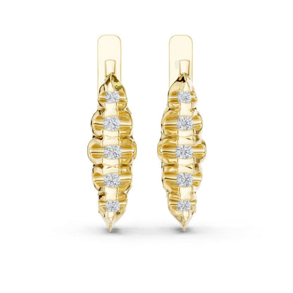 Round Huggie Lab Grown Diamond Earrings