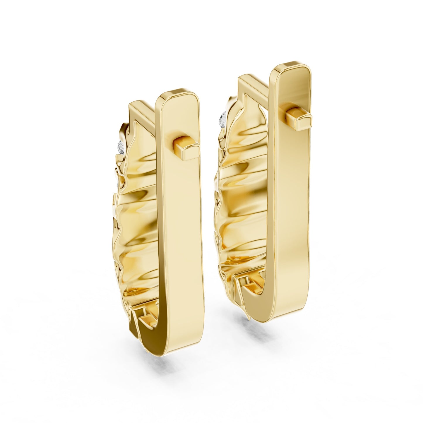 Round Huggie Lab Grown Diamond Earrings