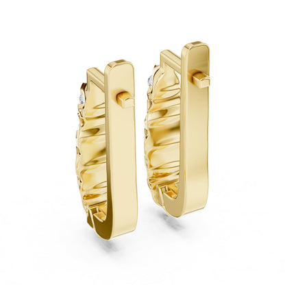 Round Huggie Lab Grown Diamond Earrings