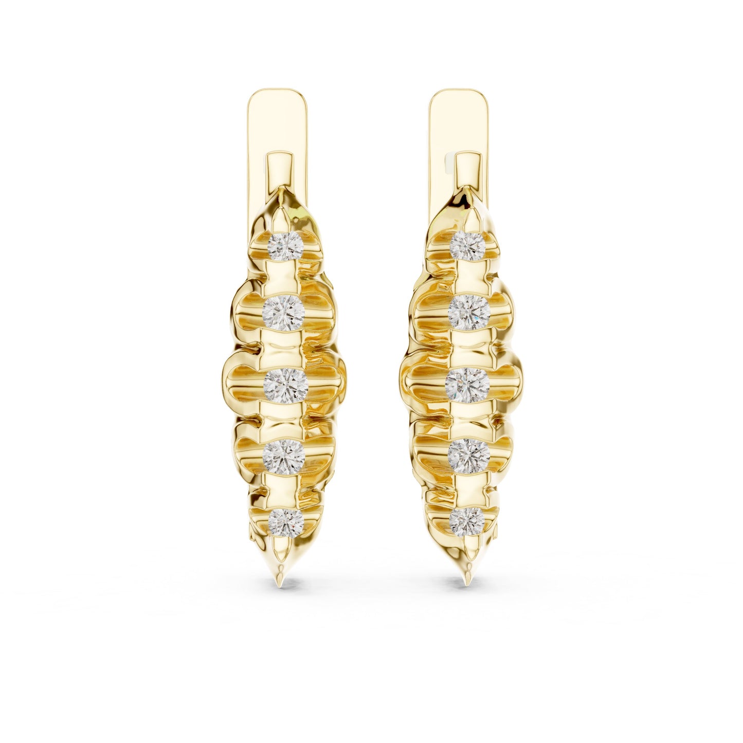 Round Huggie Lab Grown Diamond Earrings