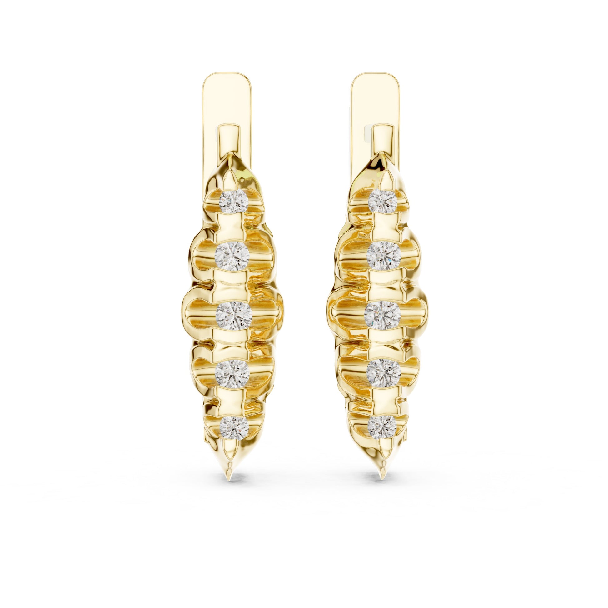 Round Huggie Lab Grown Diamond Earrings