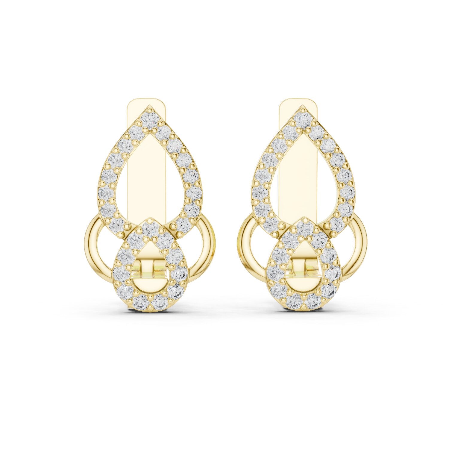 Pear Jacket Lab Grown Diamond Earrings