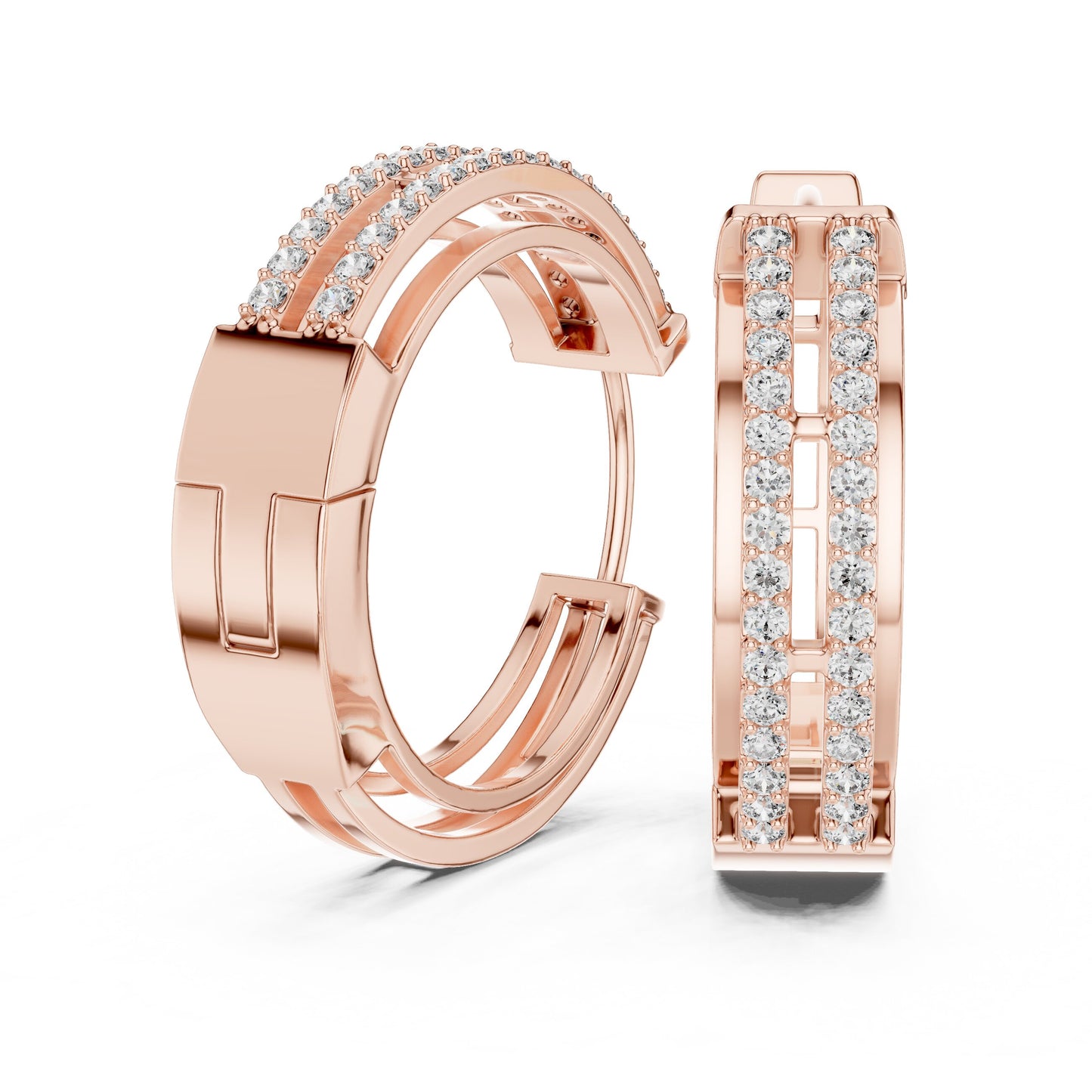 Round Huggie Lab Grown Diamond Earrings