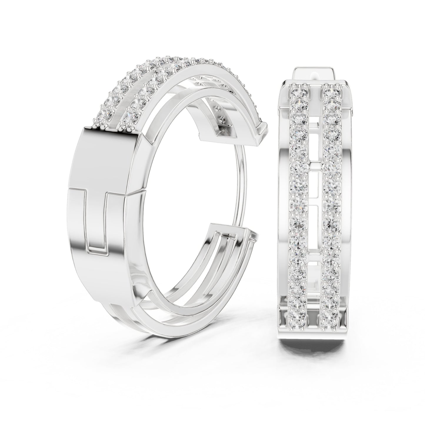 Round Huggie Lab Grown Diamond Earrings