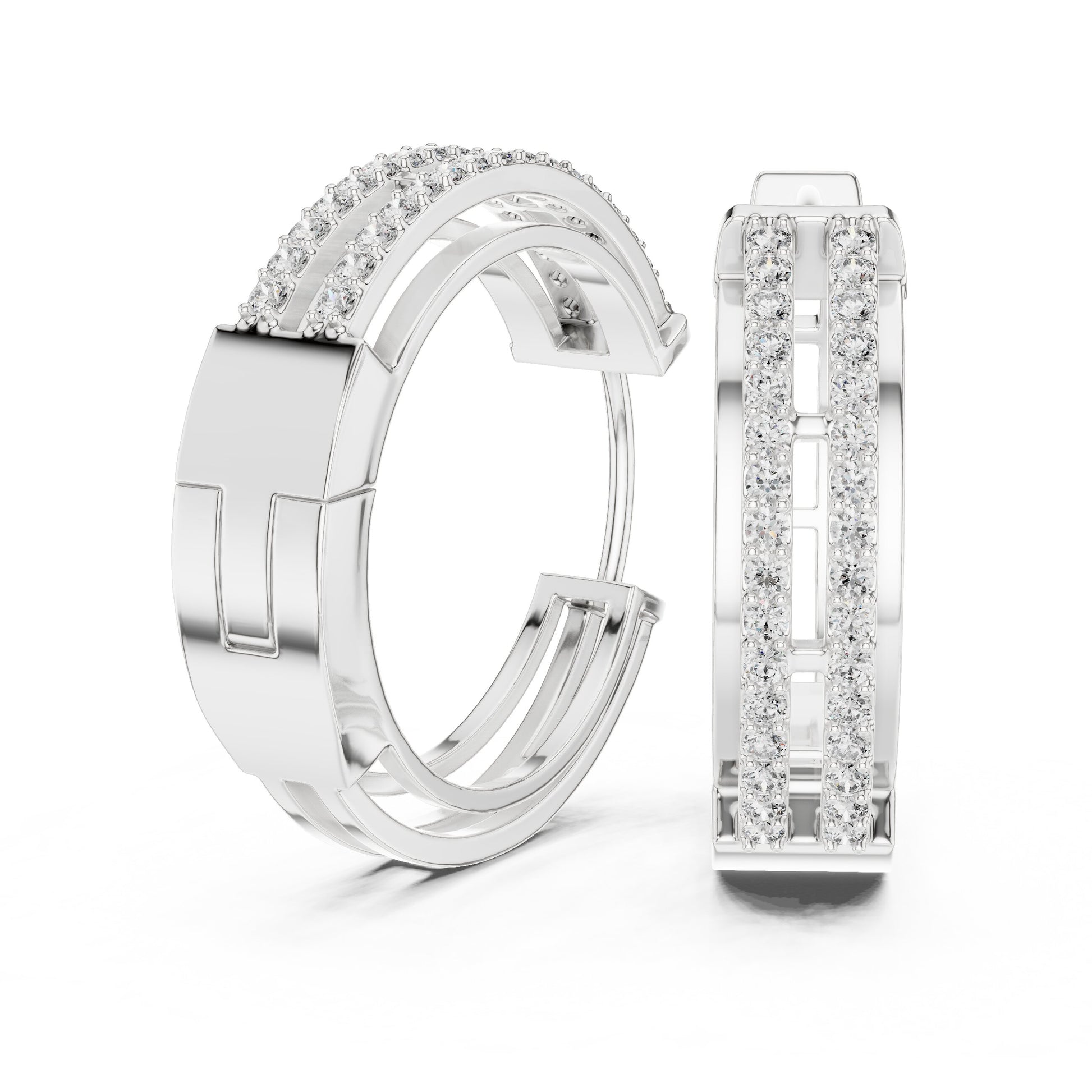 Round Huggie Lab Grown Diamond Earrings