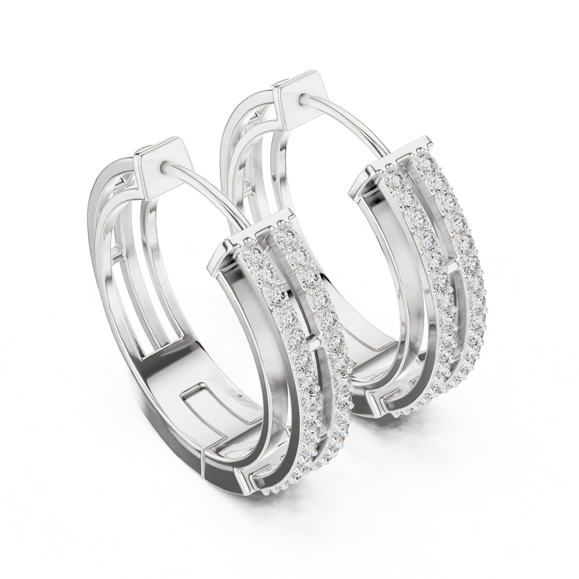 Round Huggie Lab Grown Diamond Earrings