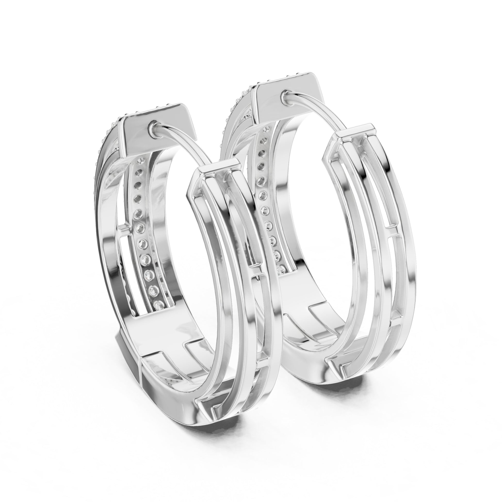 Round Huggie Lab Grown Diamond Earrings
