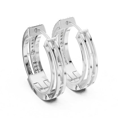 Round Huggie Lab Grown Diamond Earrings