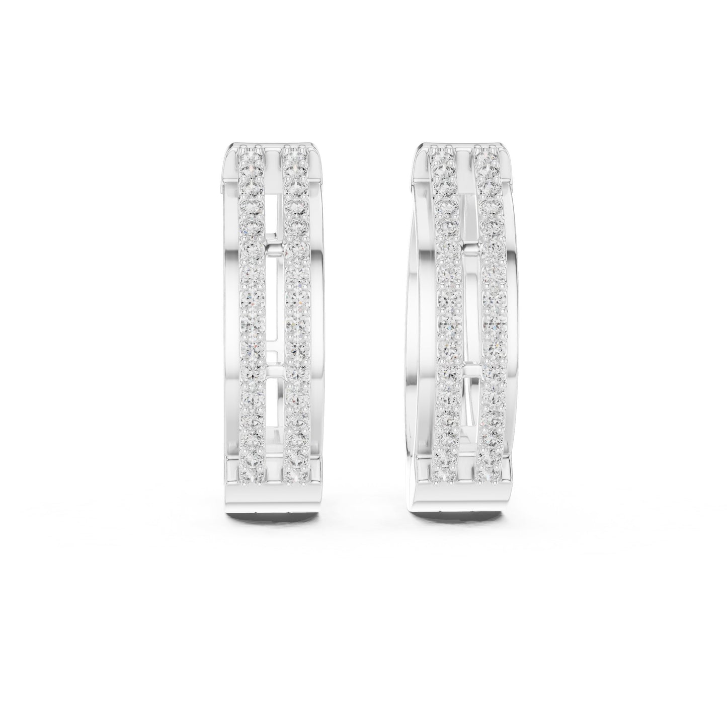 Round Huggie Lab Grown Diamond Earrings