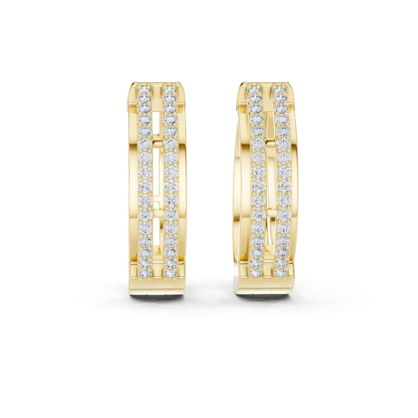 Round Huggie Lab Grown Diamond Earrings