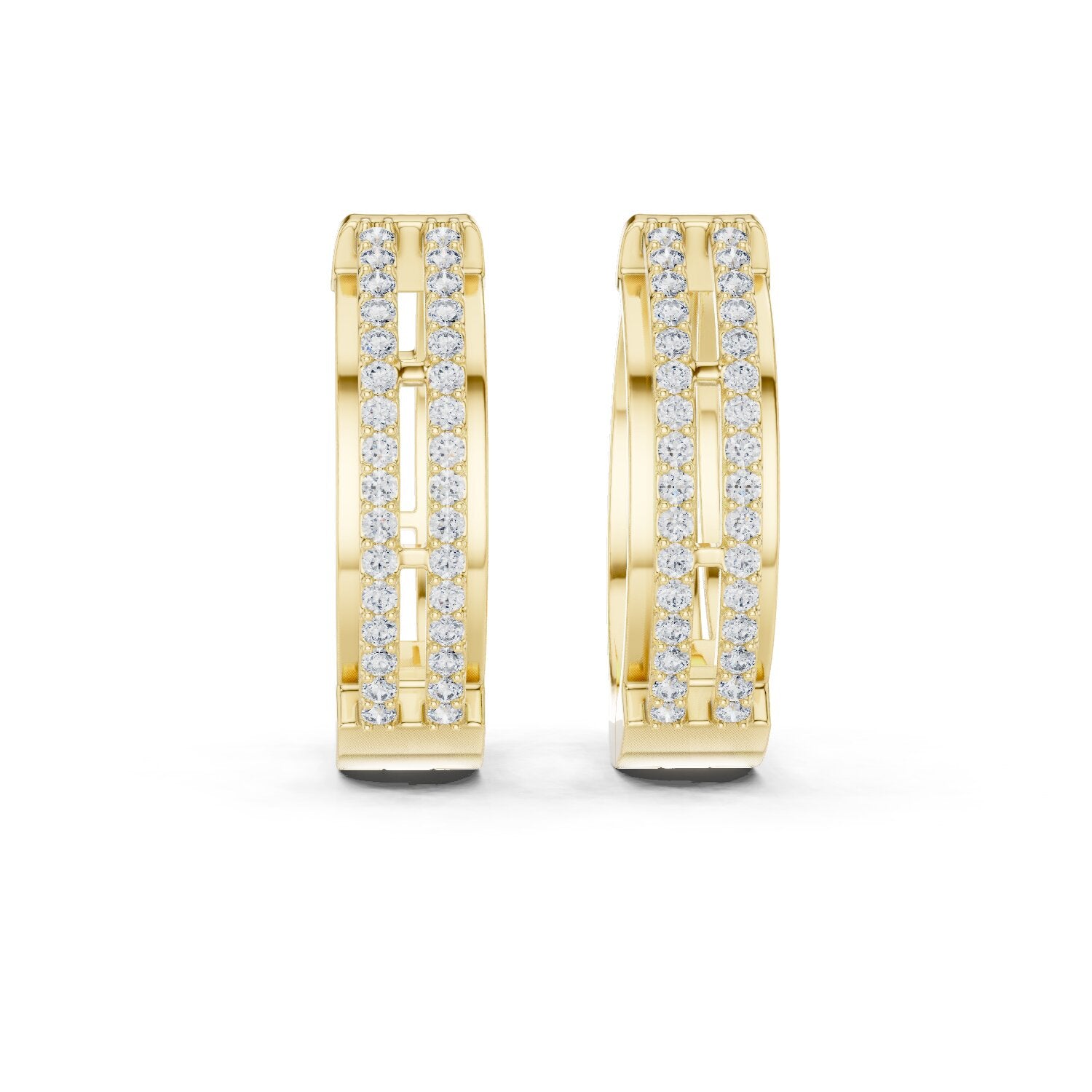 Round Huggie Lab Grown Diamond Earrings