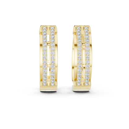 Round Huggie Lab Grown Diamond Earrings