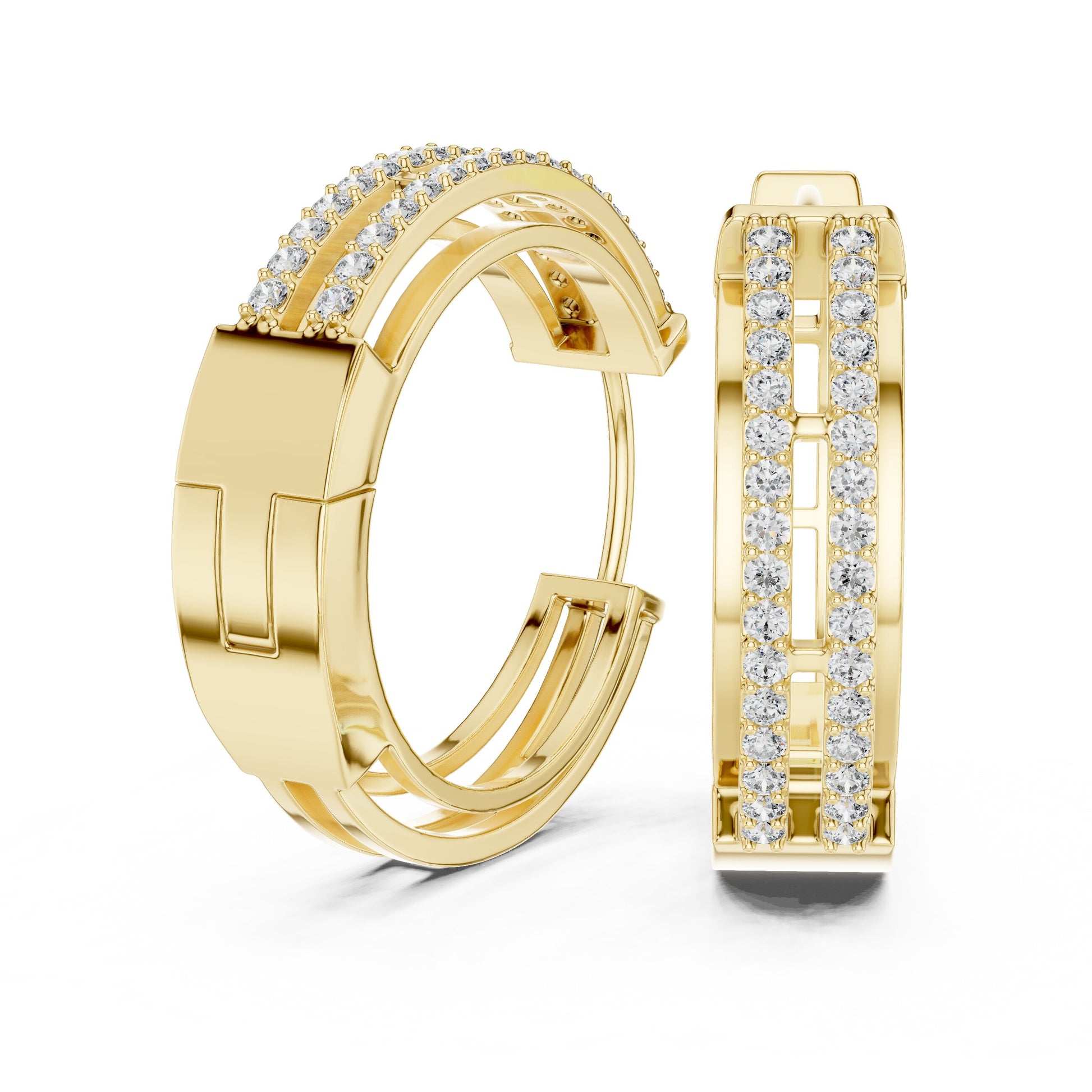 Round Huggie Lab Grown Diamond Earrings