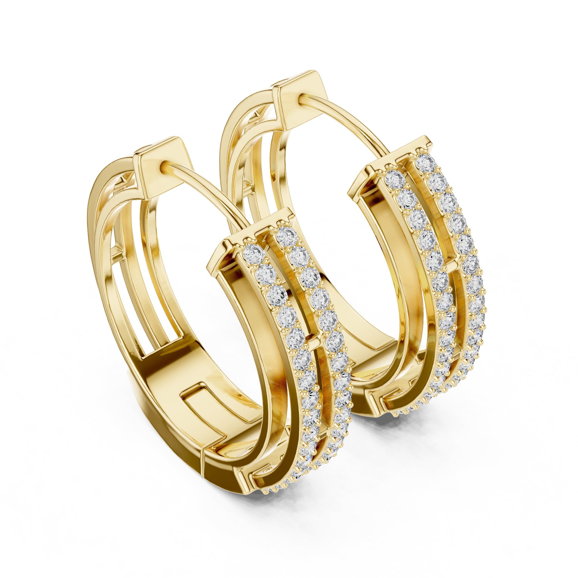 Round Huggie Lab Grown Diamond Earrings
