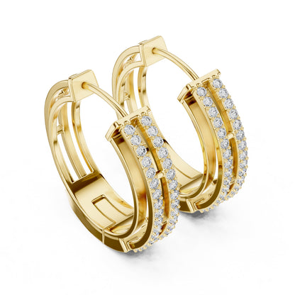 Round Huggie Lab Grown Diamond Earrings