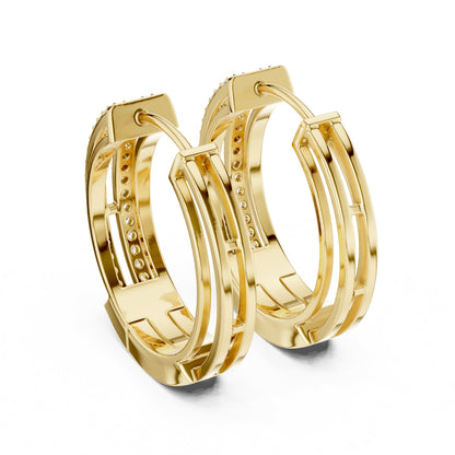 Round Huggie Lab Grown Diamond Earrings