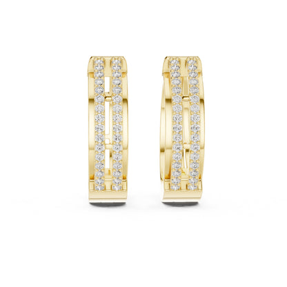 Round Huggie Lab Grown Diamond Earrings