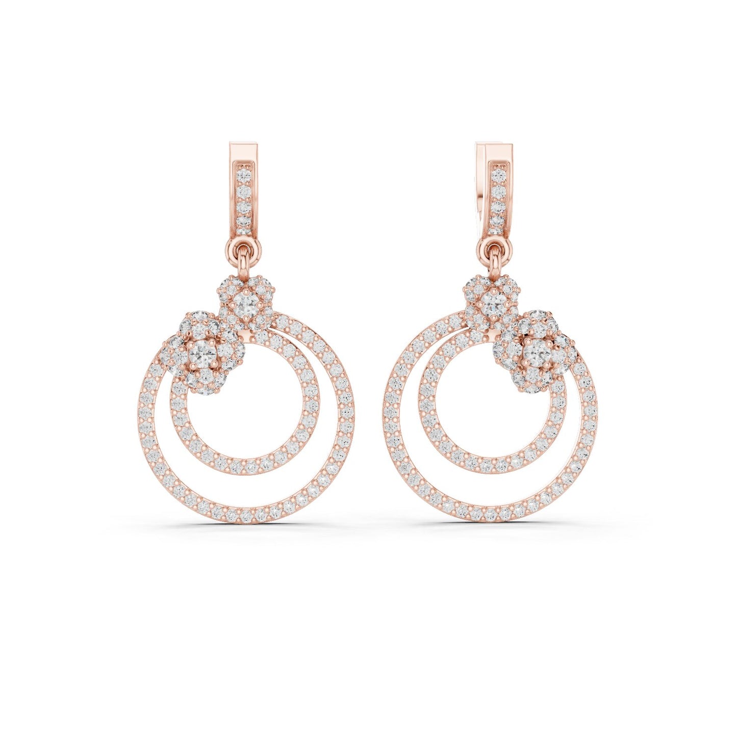 Round Dangle Lab Grown Diamond Earrings