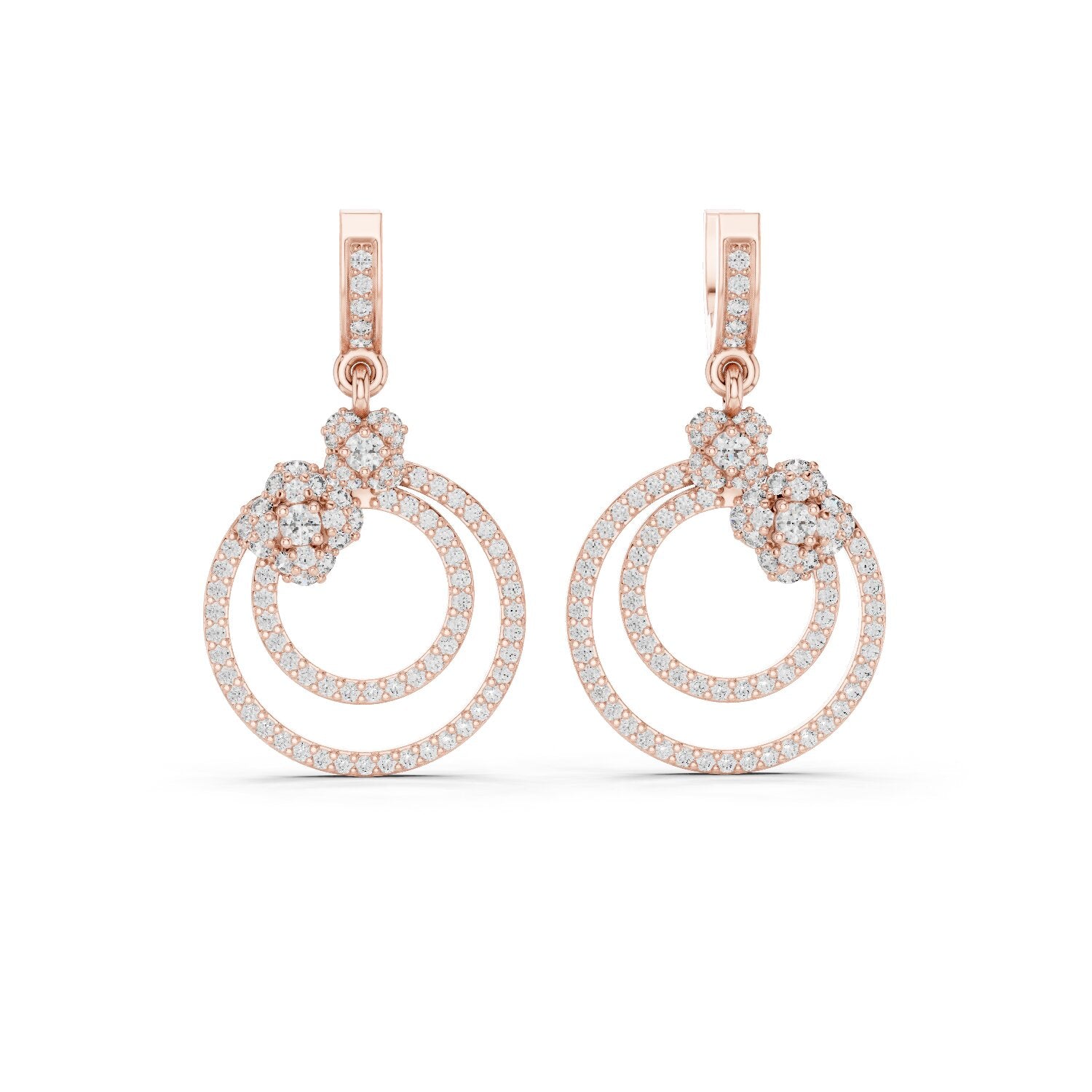 Round Dangle Lab Grown Diamond Earrings