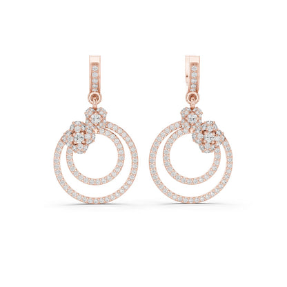 Round Dangle Lab Grown Diamond Earrings