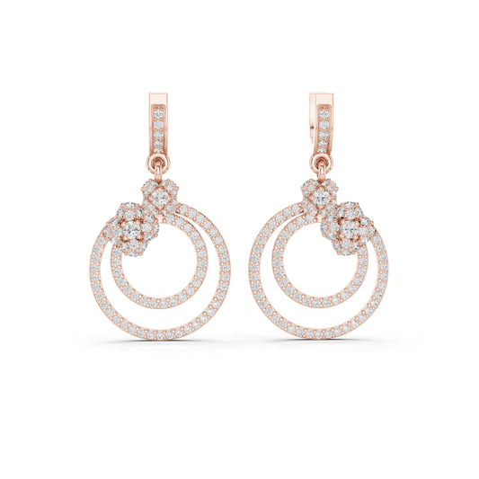 Round Dangle Lab Grown Diamond Earrings