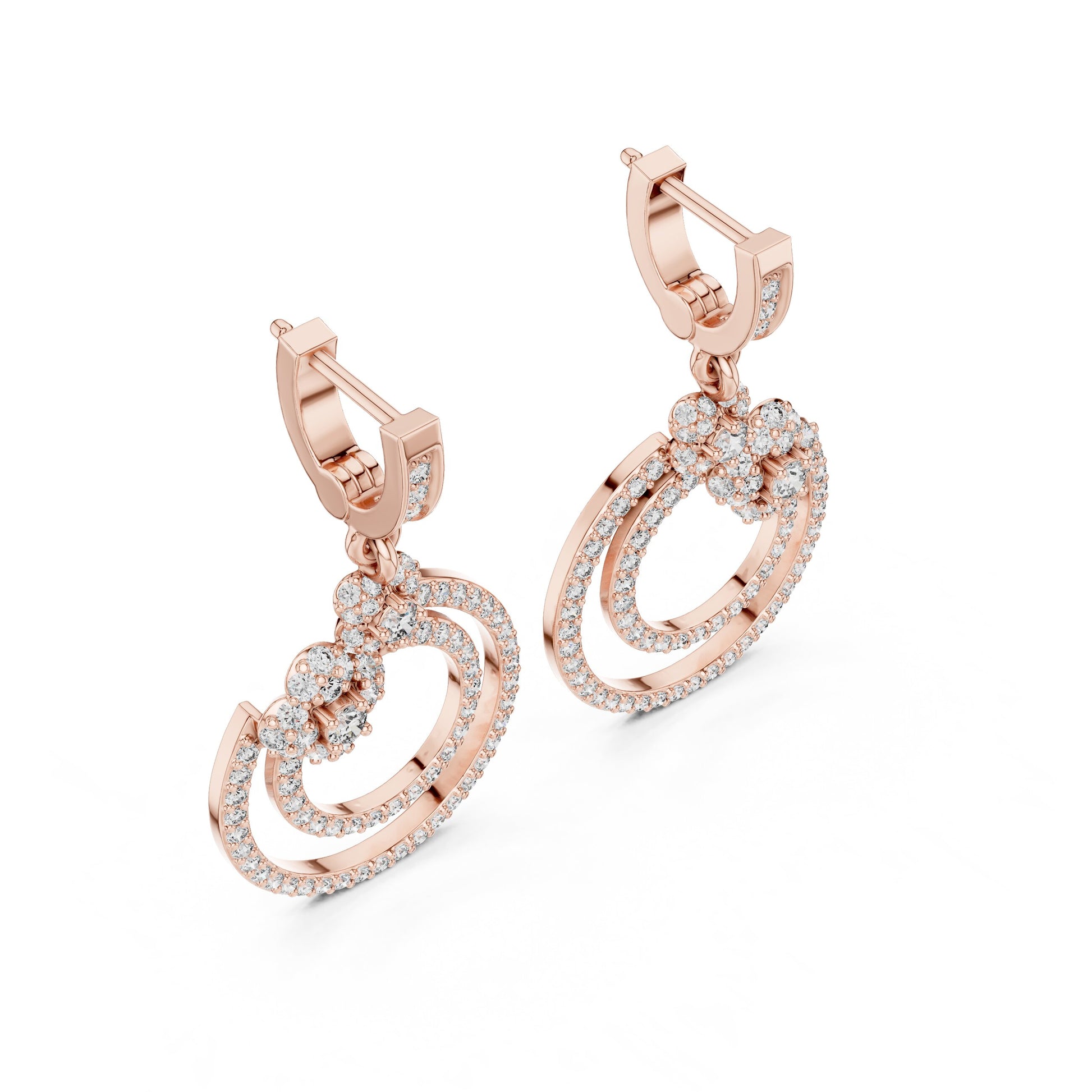 Round Dangle Lab Grown Diamond Earrings