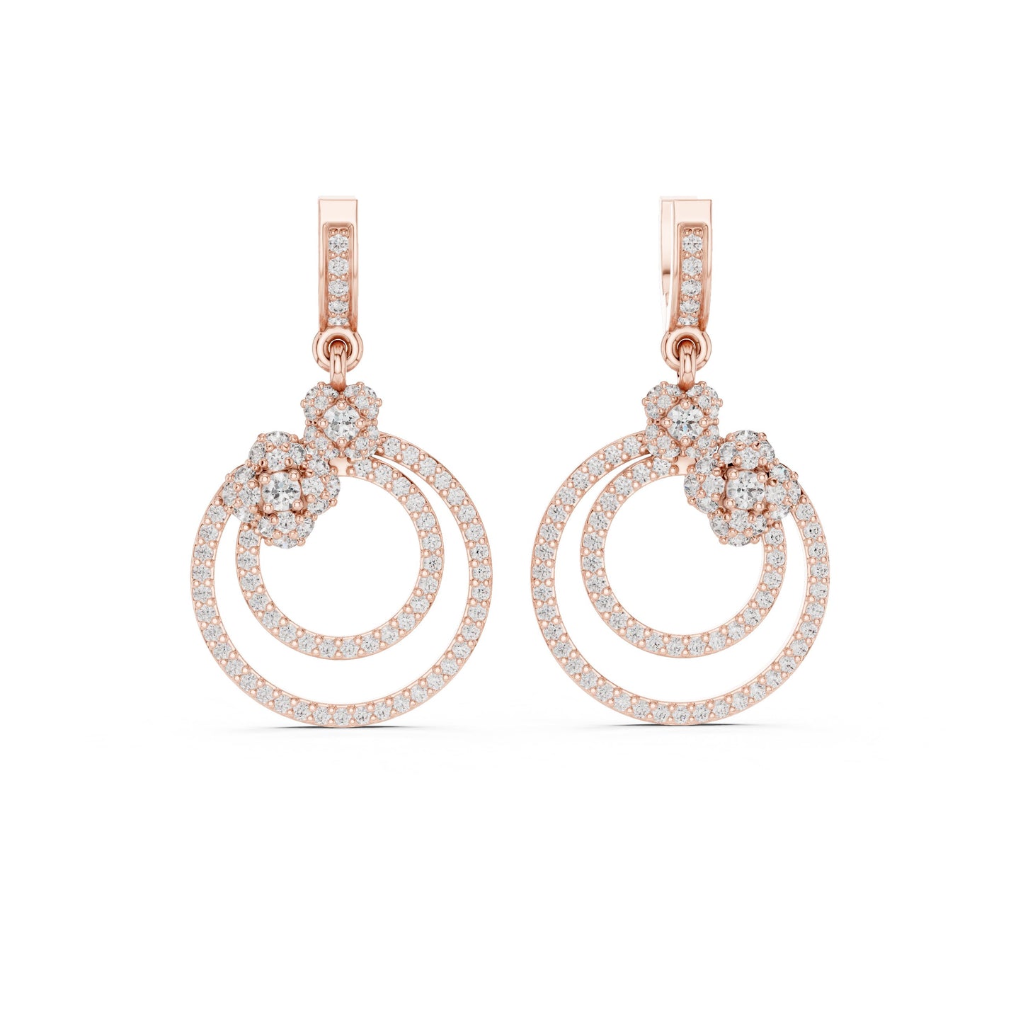 Round Dangle Lab Grown Diamond Earrings