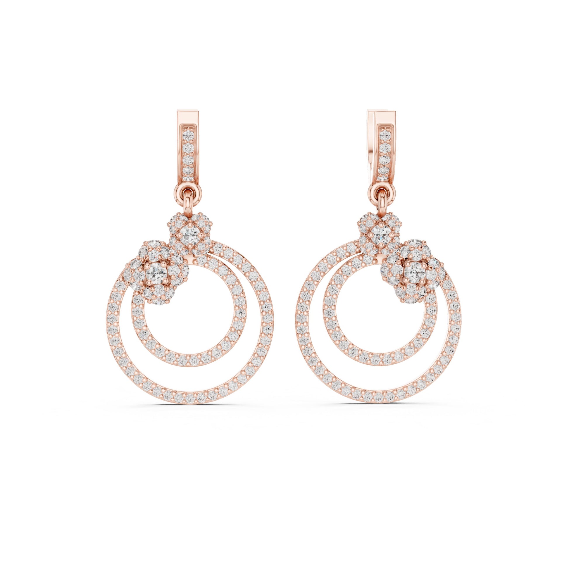 Round Dangle Lab Grown Diamond Earrings