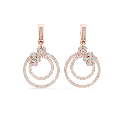 Round Dangle Lab Grown Diamond Earrings