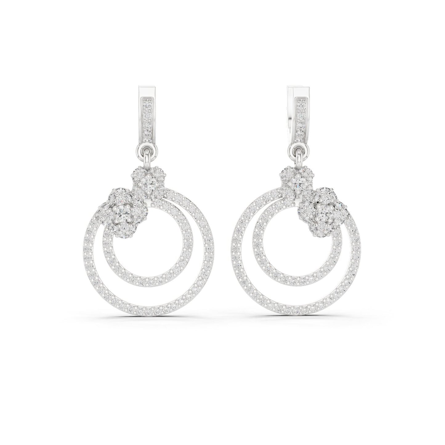 Round Dangle Lab Grown Diamond Earrings
