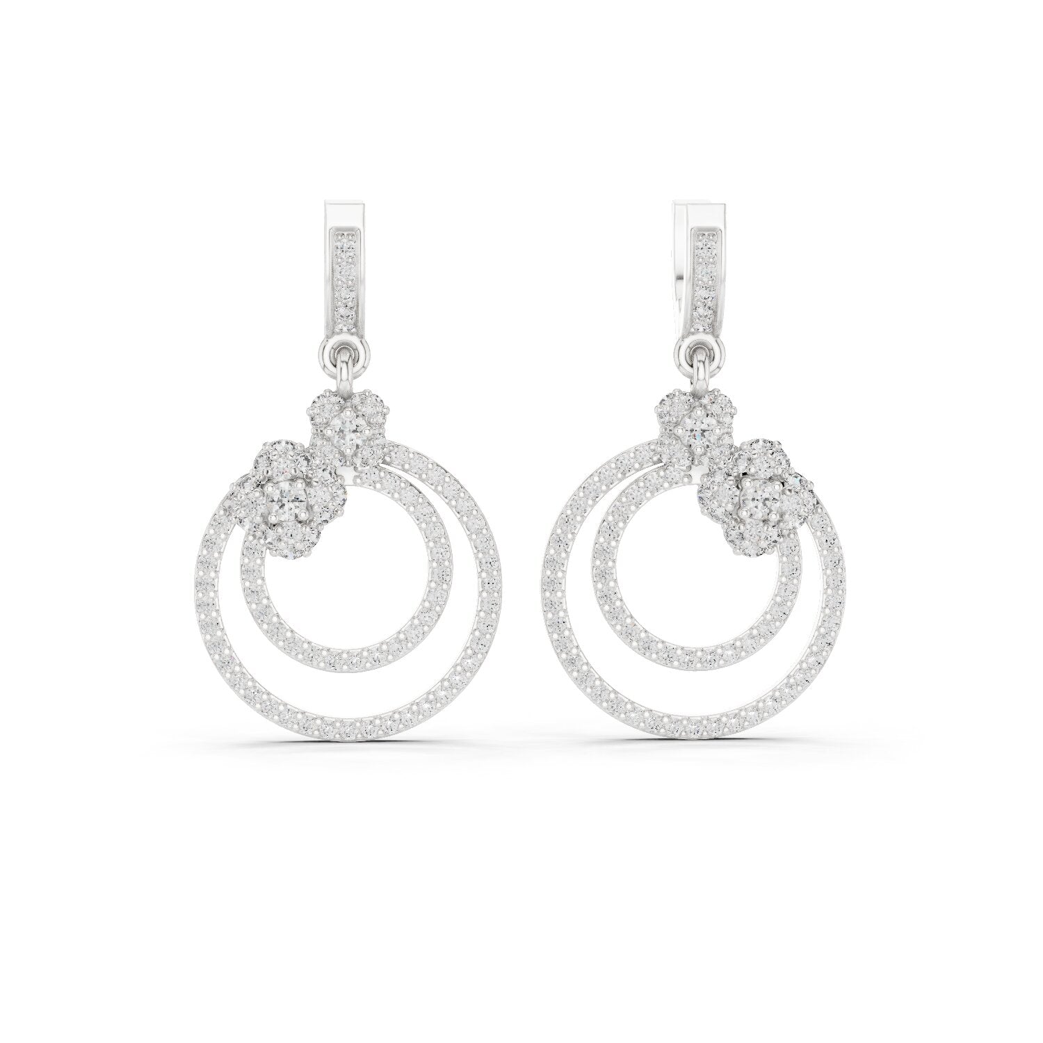 Round Dangle Lab Grown Diamond Earrings