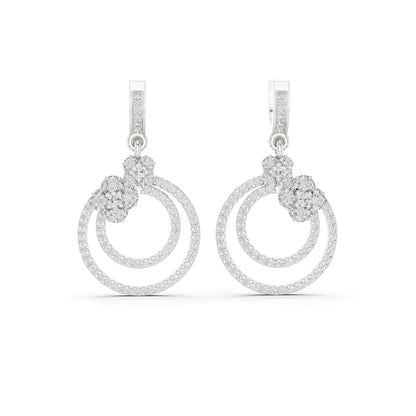 Round Dangle Lab Grown Diamond Earrings