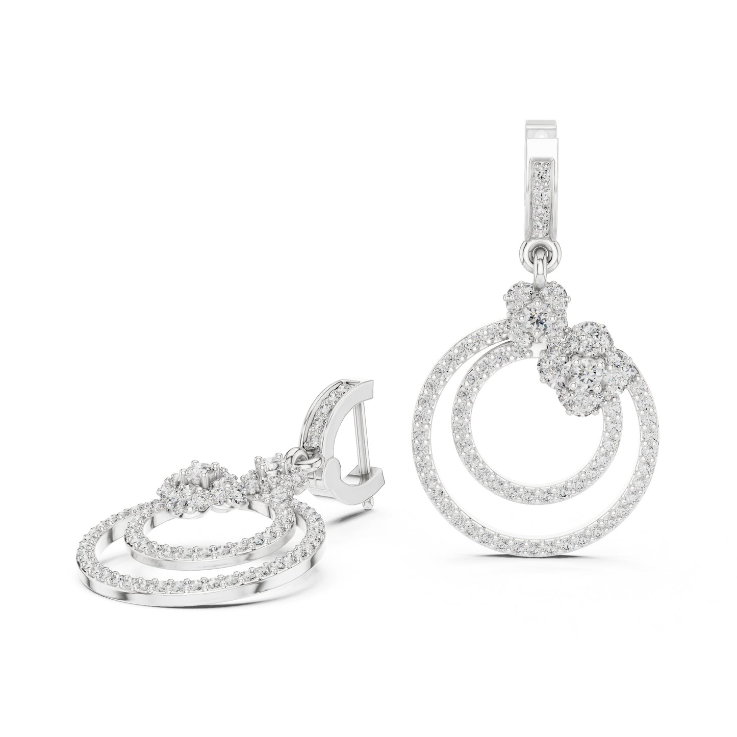Round Dangle Lab Grown Diamond Earrings
