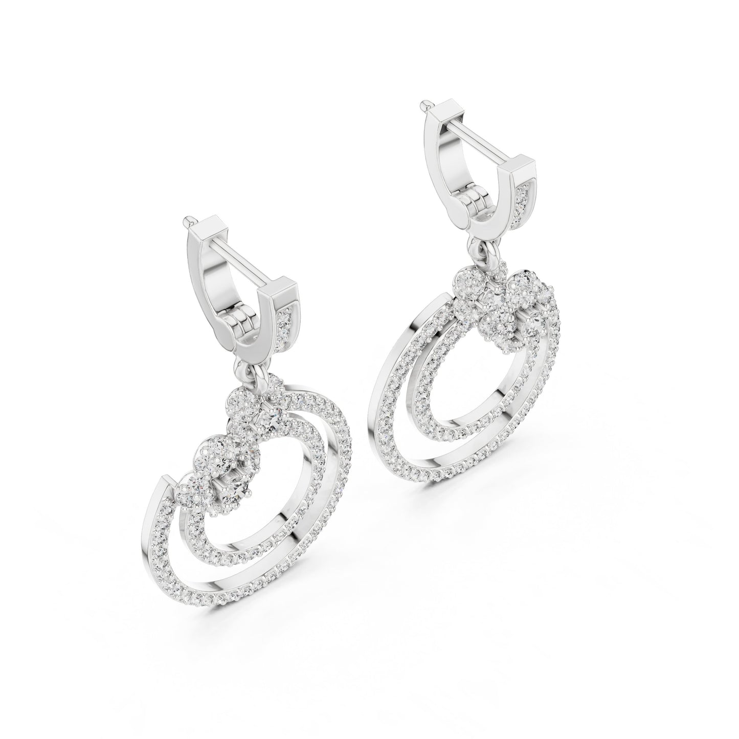 Round Dangle Lab Grown Diamond Earrings