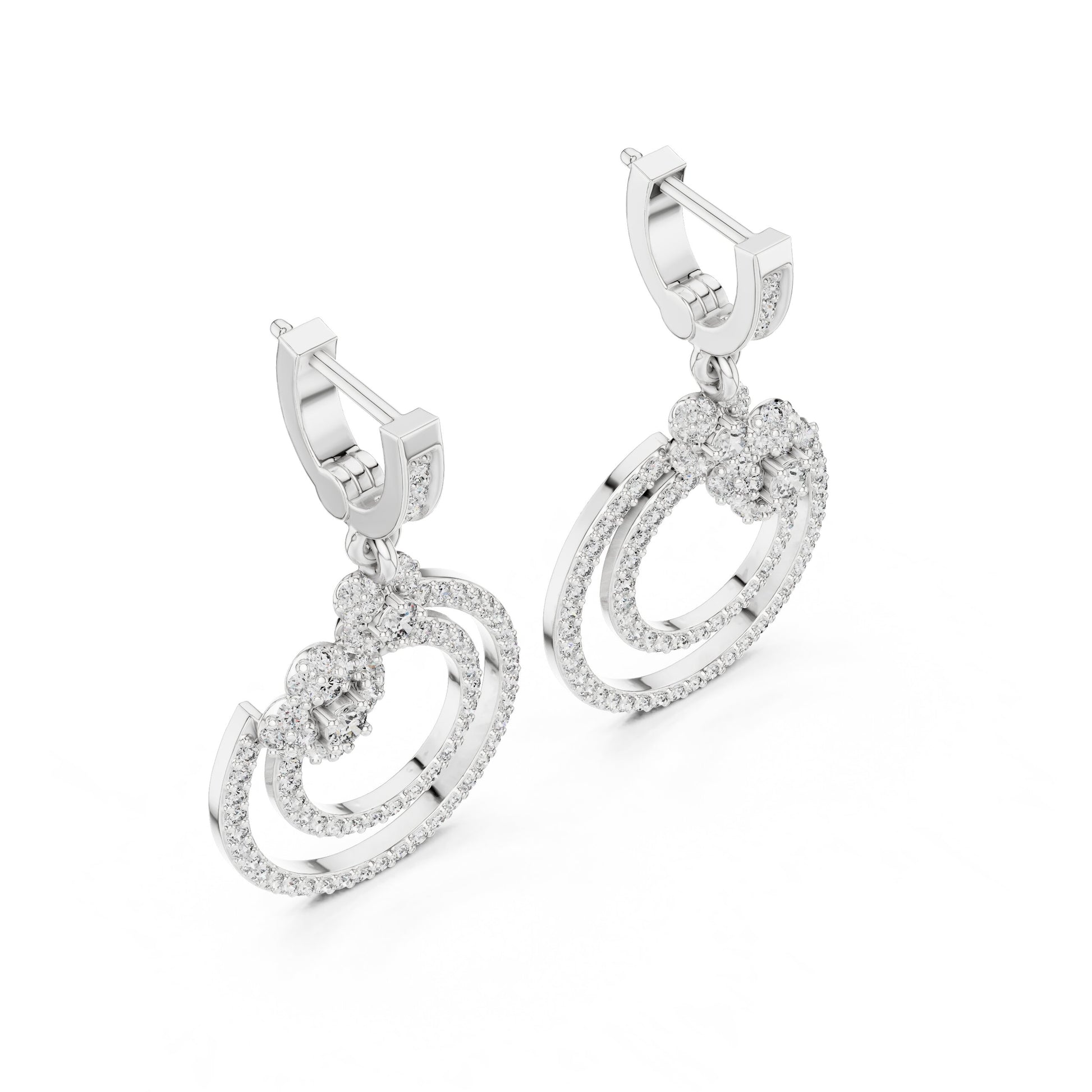 Round Dangle Lab Grown Diamond Earrings