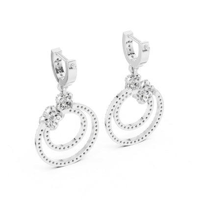 Round Dangle Lab Grown Diamond Earrings