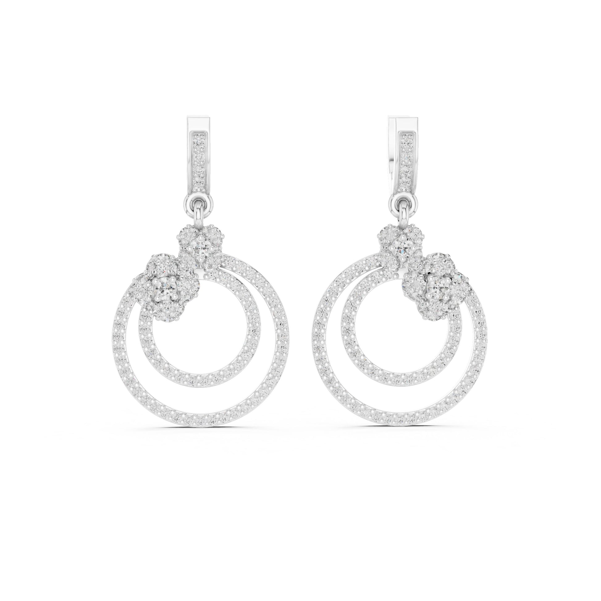 Round Dangle Lab Grown Diamond Earrings