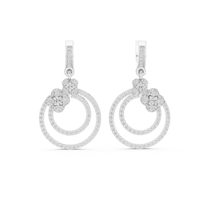 Round Dangle Lab Grown Diamond Earrings