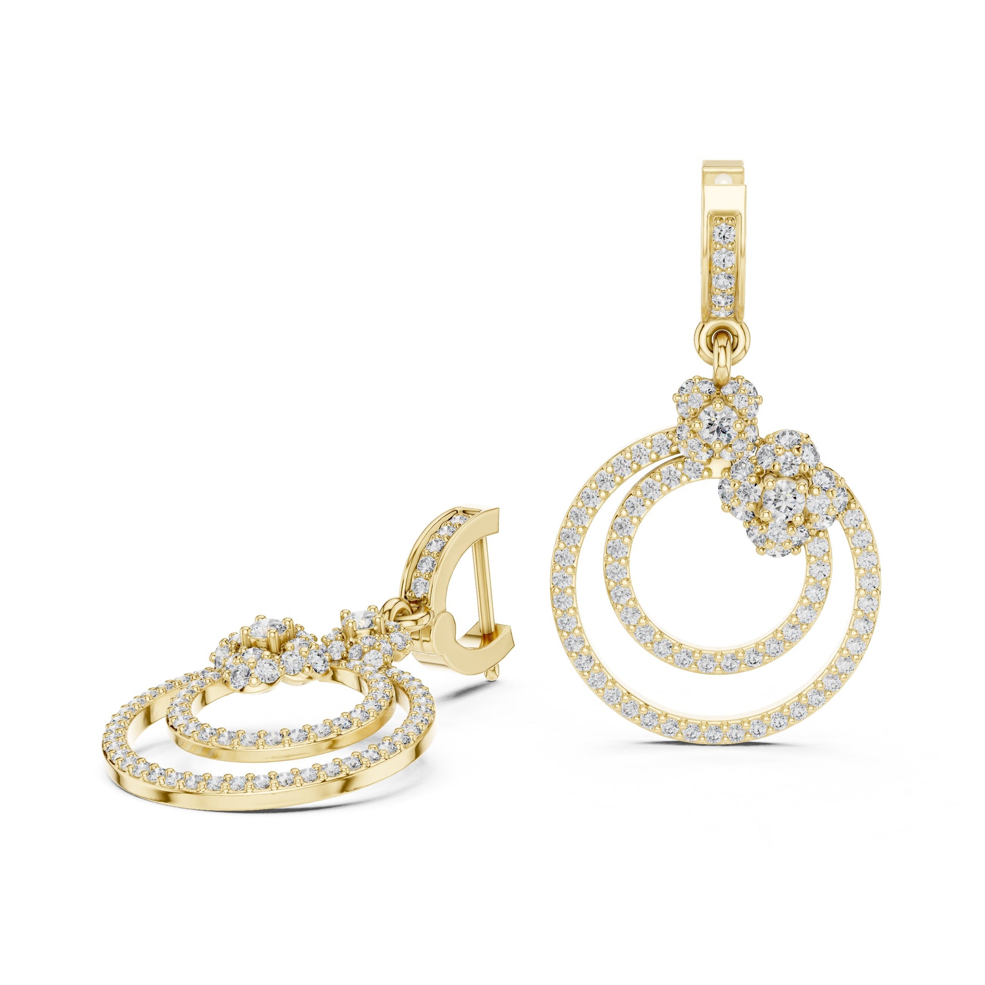 Round Dangle Lab Grown Diamond Earrings