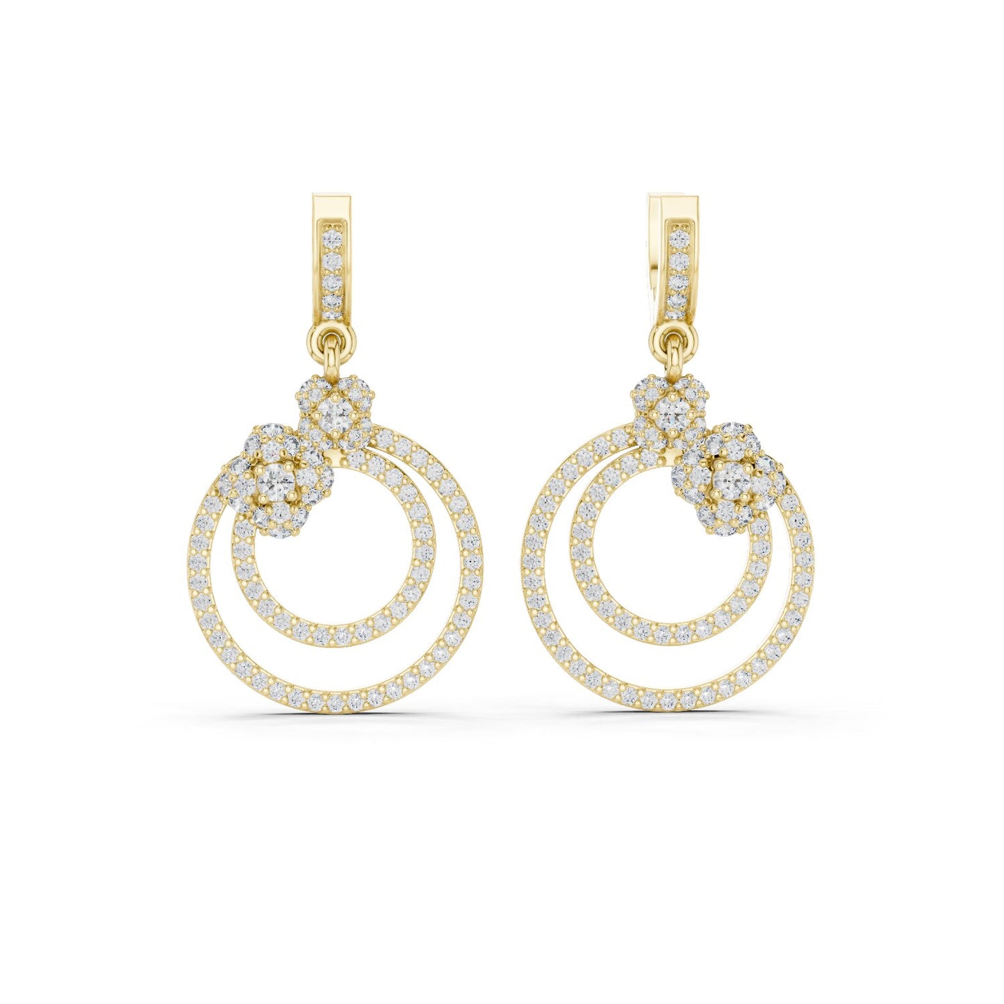 Round Dangle Lab Grown Diamond Earrings