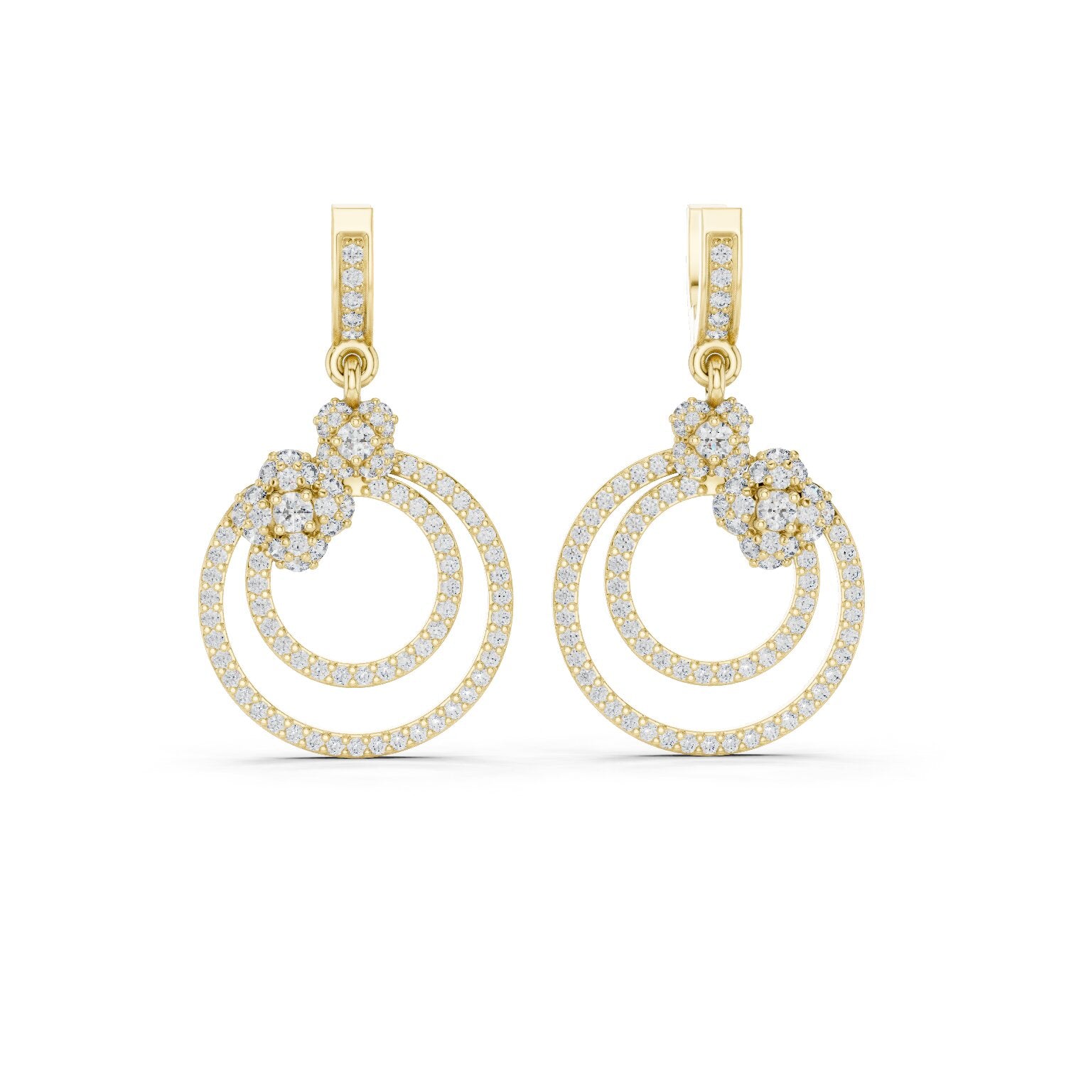 Round Dangle Lab Grown Diamond Earrings
