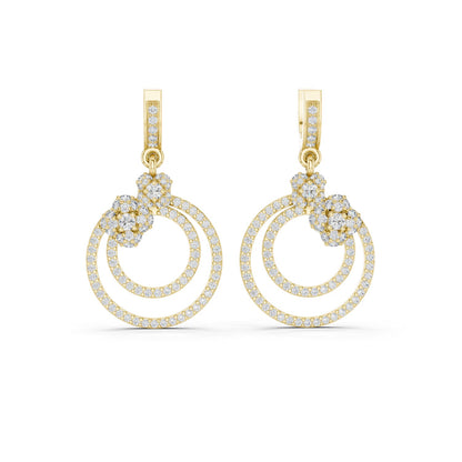 Round Dangle Lab Grown Diamond Earrings