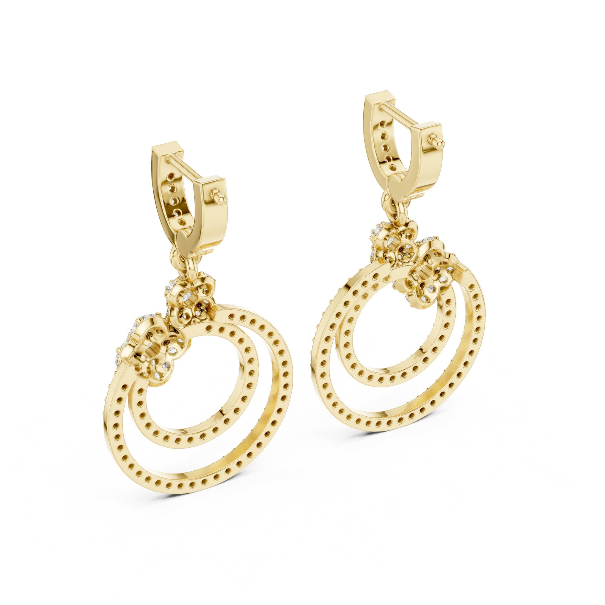 Round Dangle Lab Grown Diamond Earrings