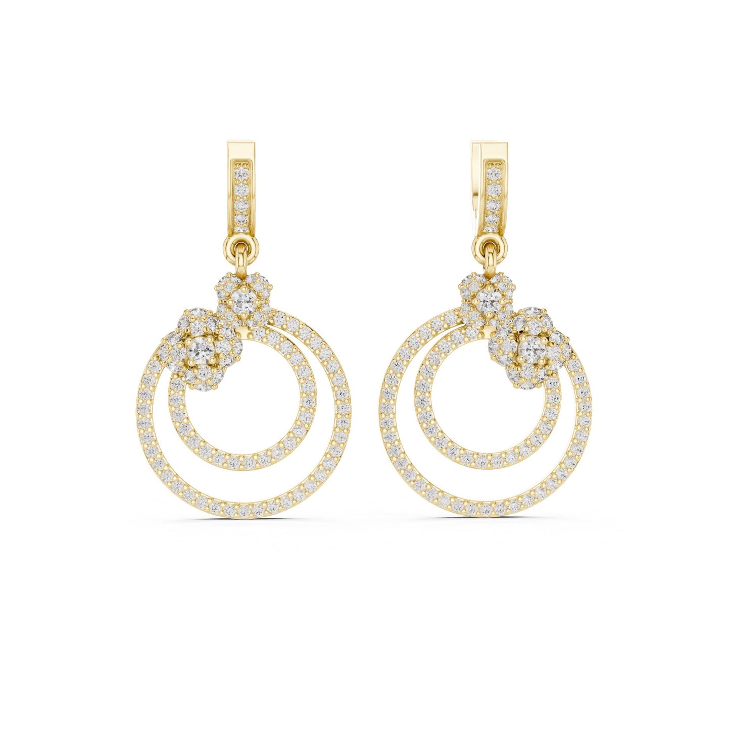 Round Dangle Lab Grown Diamond Earrings